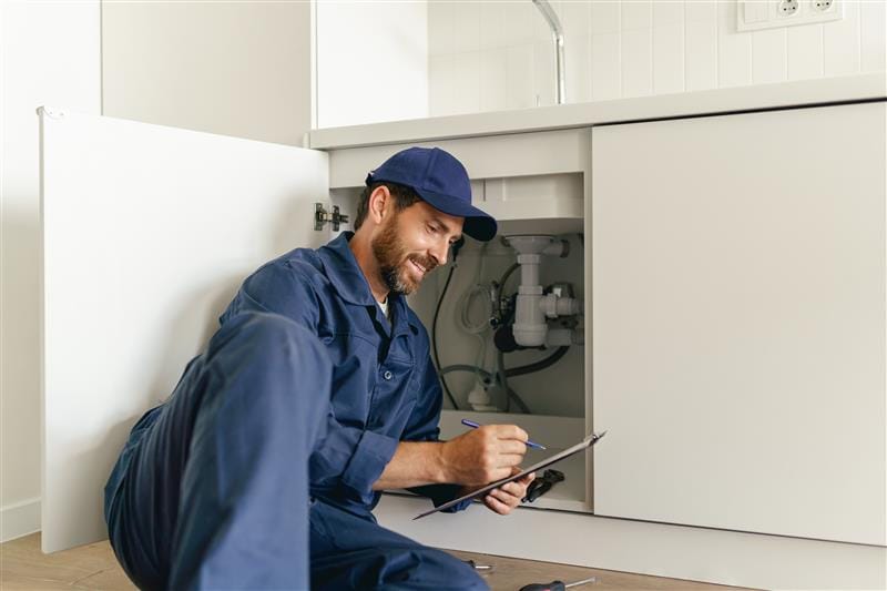 Residential plumber providing service in a Reedley home